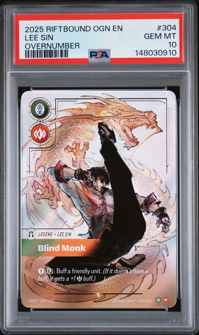 2025 #304 Lee Sin - Blind Monk PSA 10 Riftbound: League of Legends Ogn-Origins