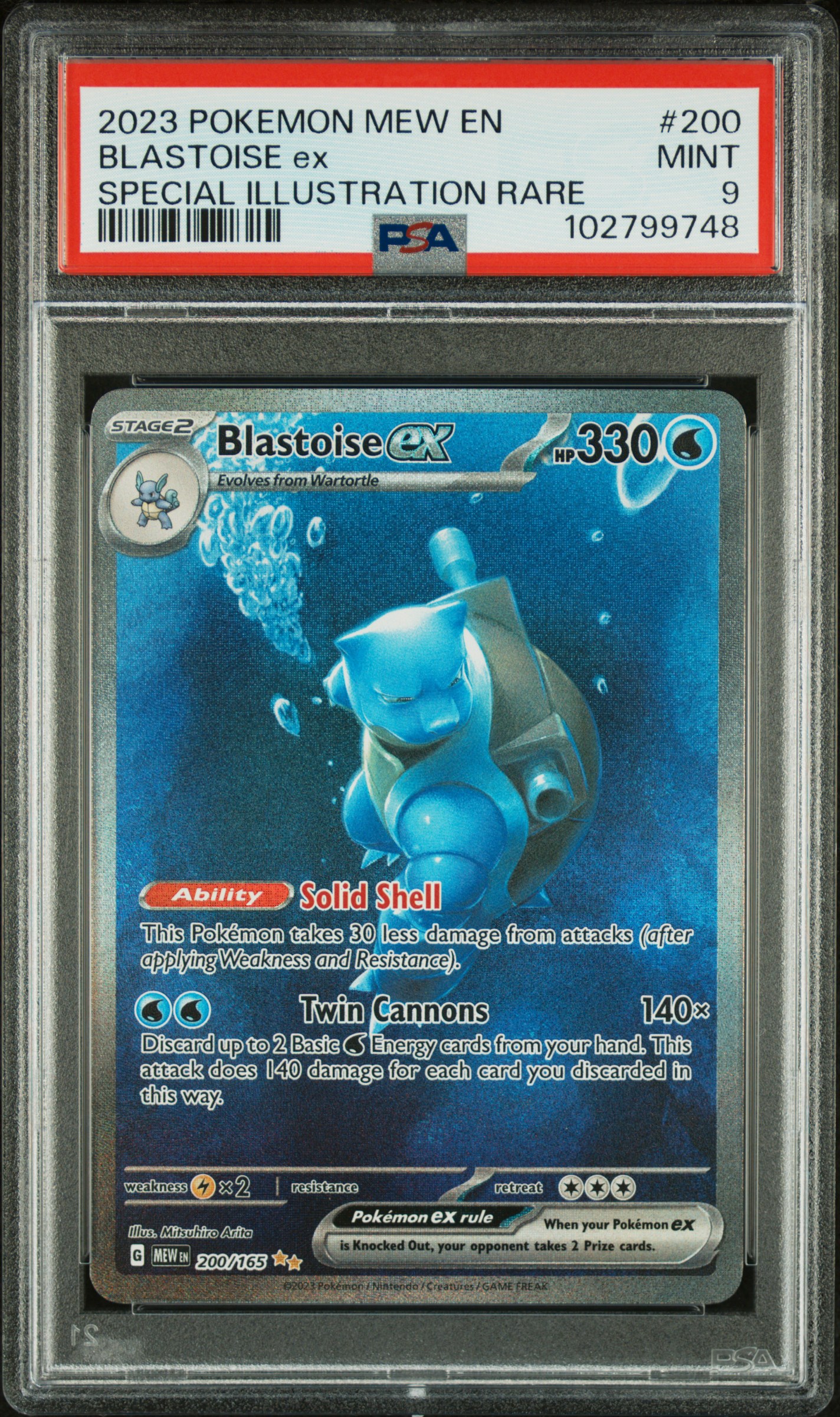 2023 #200 Blastoise Ex PSA 9 Mew En-151