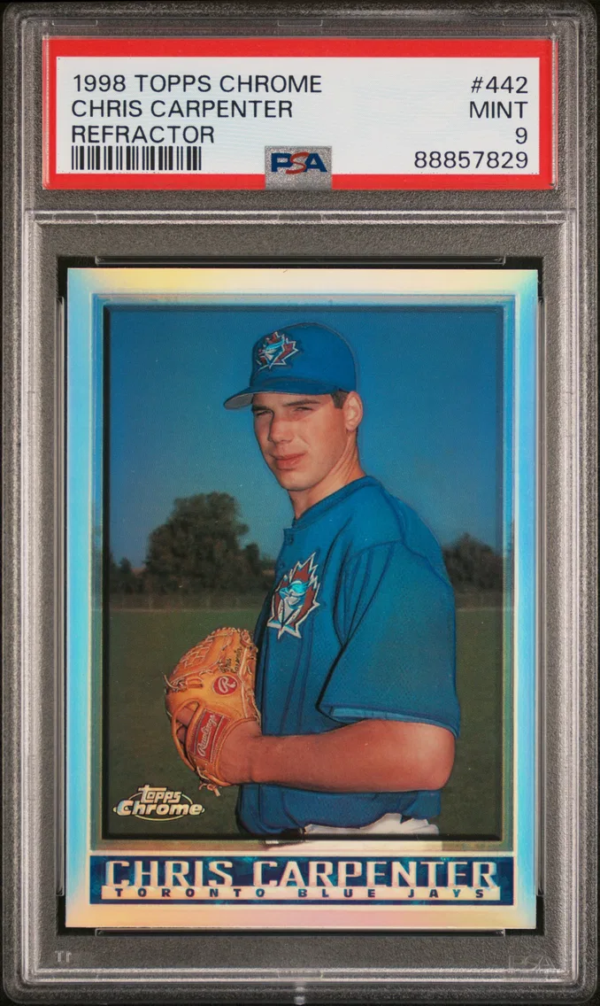 1998 #442 Chris Carpenter PSA 9 Topps Chrome