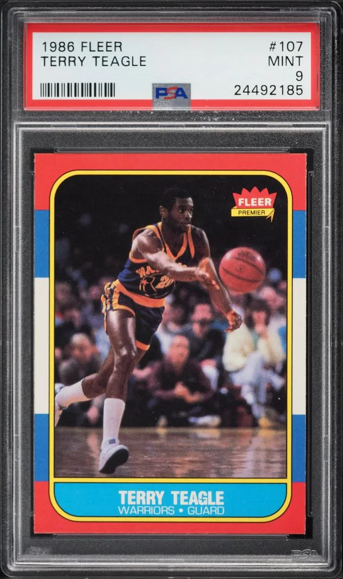 1986 Fleer Basketball Terry Teagle #107 PSA 9 MINT
