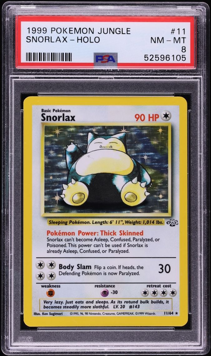 1999 #11 Snorlax PSA 8 Pokemon Jungle Holo