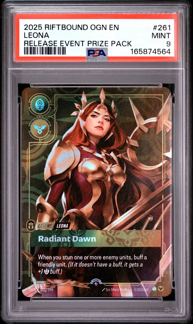 2025 #261 Leona - Radiant Dawn PSA 9 Riftbound: League of Legends Ogn-Origins
