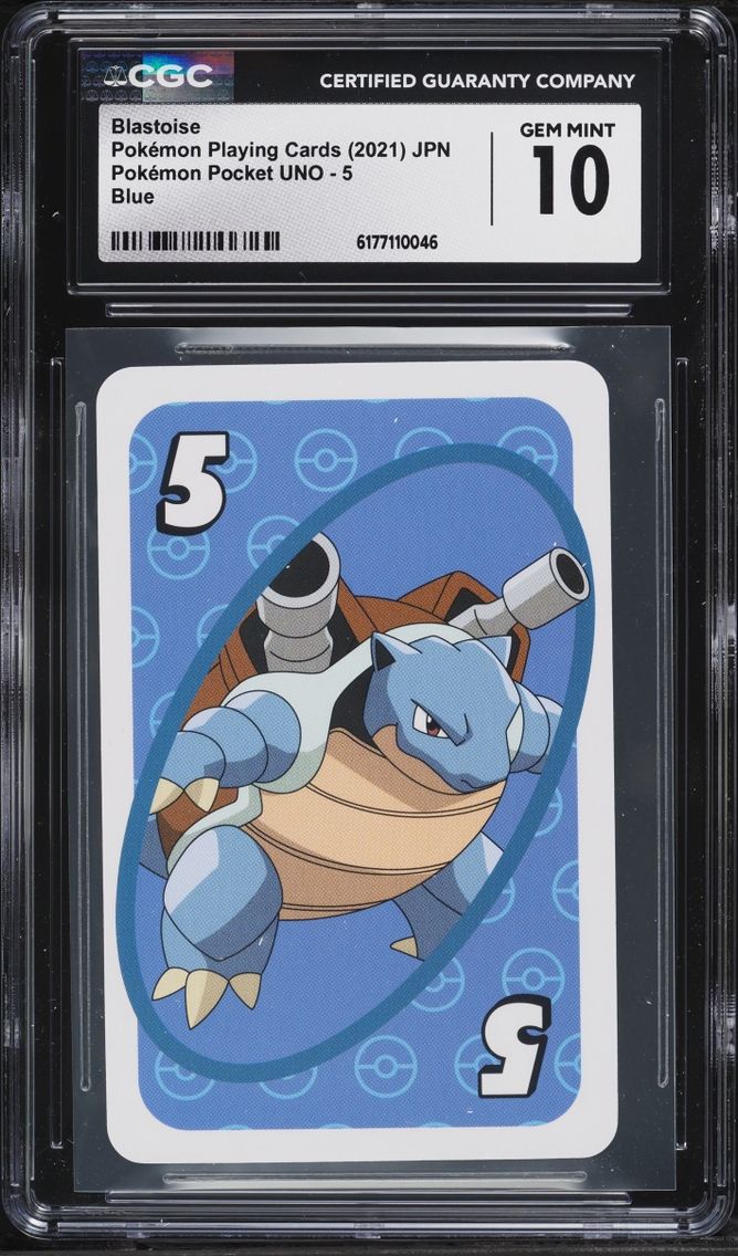 2021 Pokemon Japanese Playing Cards Pocket UNO Blue Blastoise #5 CGC 10 GEM MINT
