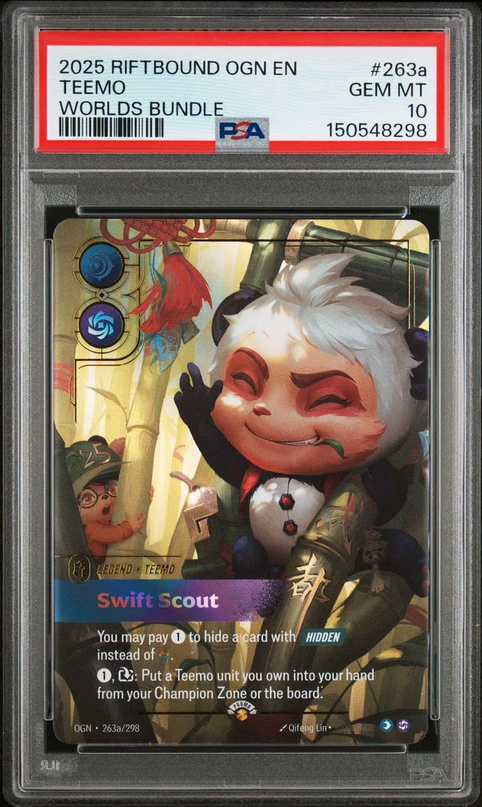2025 #263a Teemo - Swift Scout PSA 10 Riftbound: League of Legends Ogn-Origins