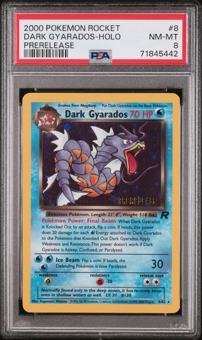 2000 #8 Dark Gyarados-Holo PSA 8 Rocket