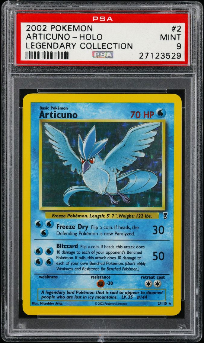 2002 #2 Articuno-Holo PSA 9 Legendary Collection