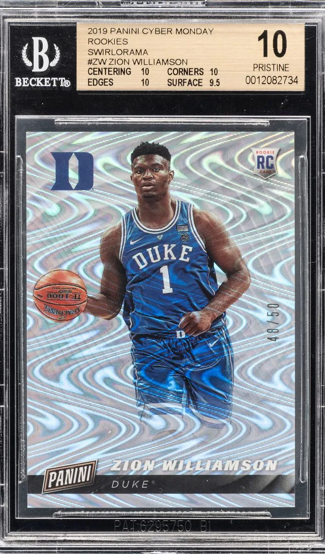 2019 #ZW ZION WILLIAMSON BGS 10 PANINI CYBER MONDAY | ROOKIES SWIRLORAMA