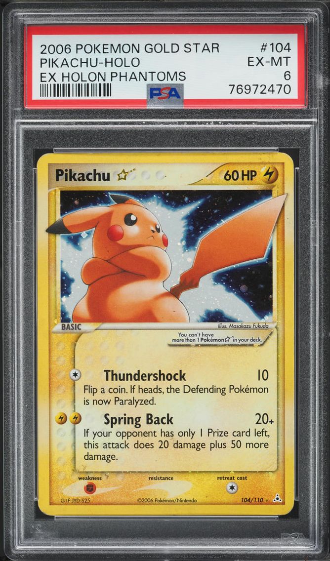 2006 #104 Holo Pikachu Gold Star