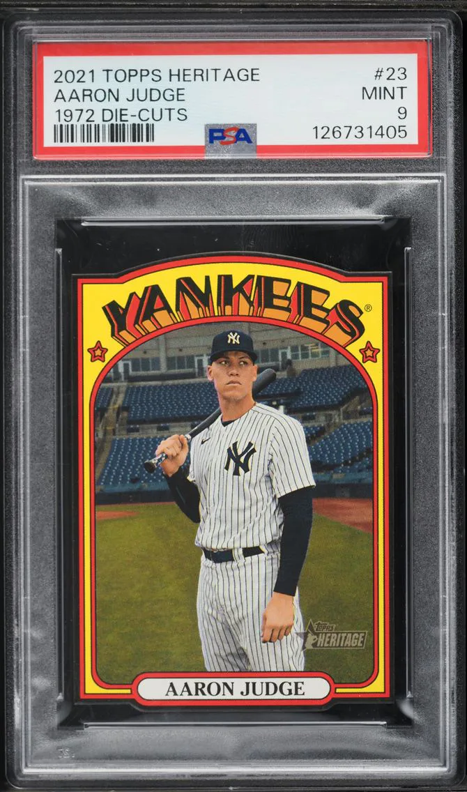 2021 #23 Aaron Judge PSA 9 Topps Heritage 1972 Die-Cuts Baseball