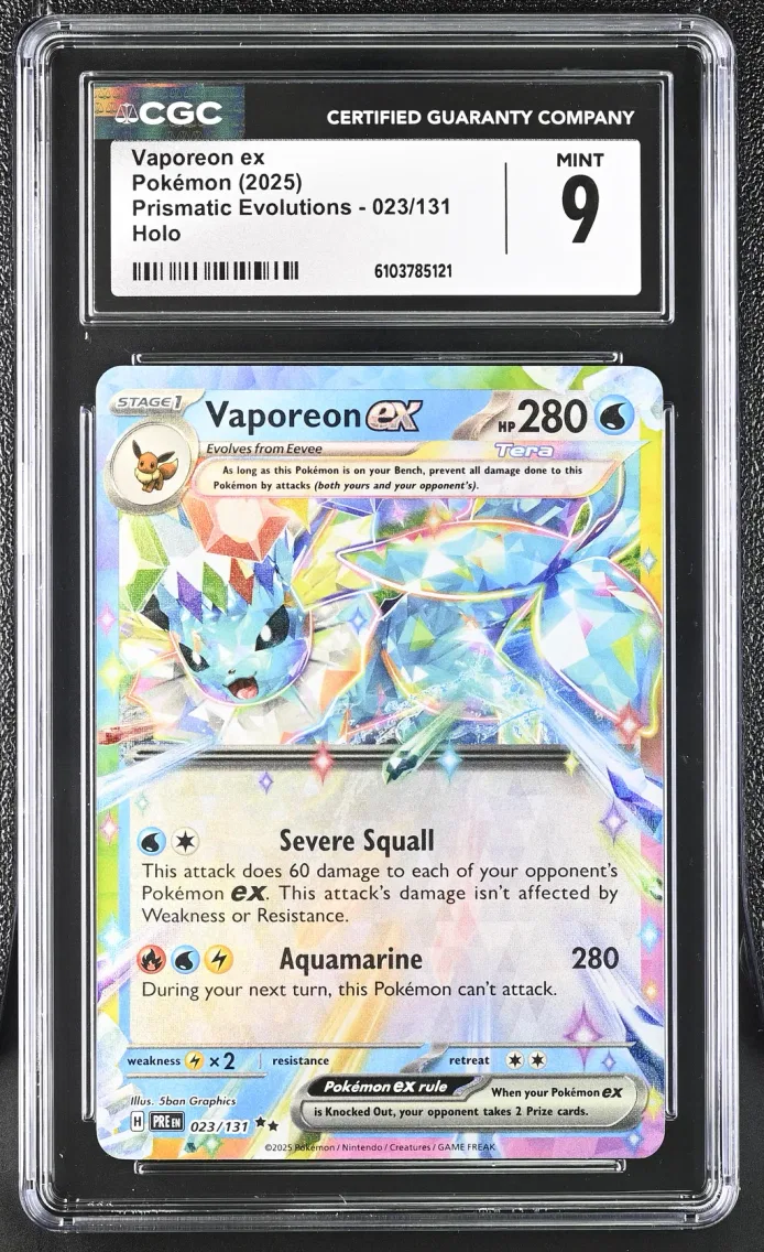 2025 #023 Vaporeon ex CGC 9 Prismatic Evolutions - PRE EN - English