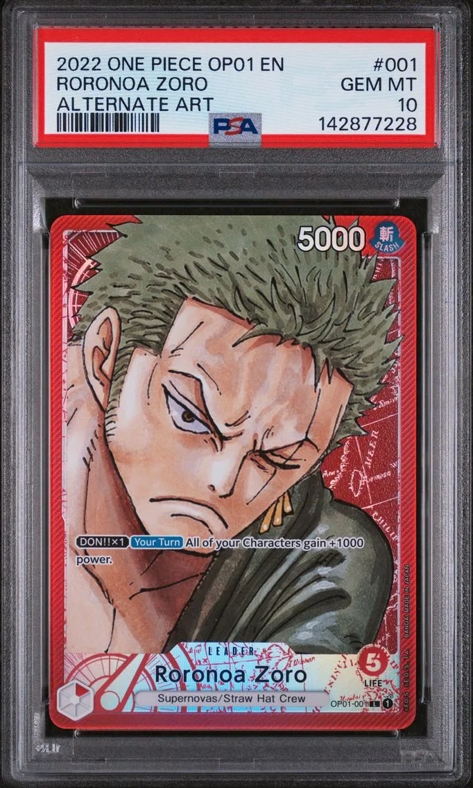 2022 #001 Roronoa Zoro PSA 10 One Piece OP01-Romance Dawn