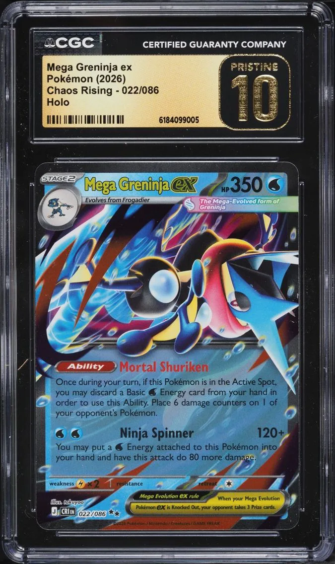 2026 #22 Mega Greninja ex CGC 10 Pokemon Mega Evolution Chaos Rising Holo