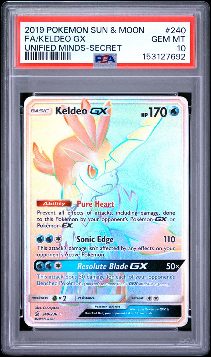 2019 #240 Full Art/Keldeo GX PSA