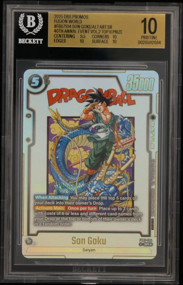 2025 #FB07104 Son Goku ALT ART SR/(40th Anniversary Event Vol.2 Top 8 Prize) BGS 10 Dragon Ball Super Card Game Fusion World Promos