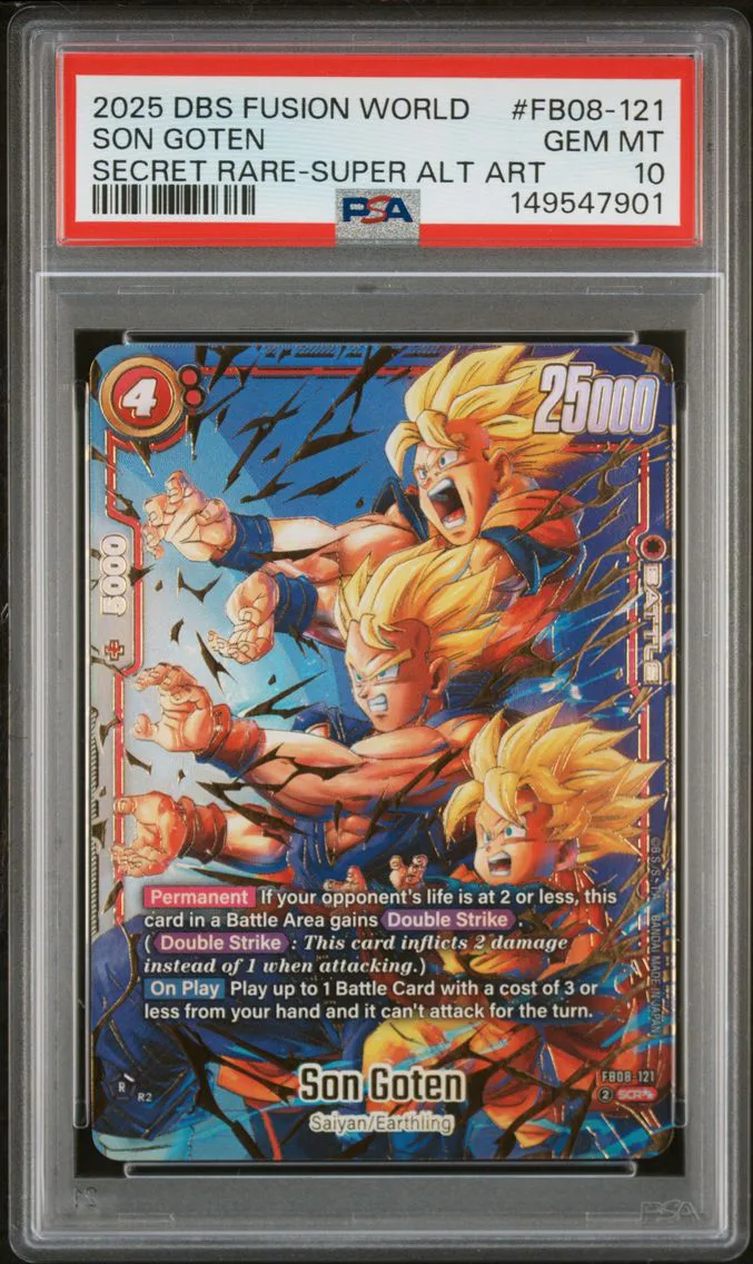 2025 #FB08-121 Son Goten PSA 10 Dragon Ball Super Fusion World Saiyan's Pride Pokemon