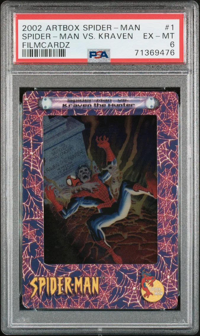 2002 #1 Spider-Man vs. Kraven the Hunter PSA 6 Artbox Spider-Man Filmcardz