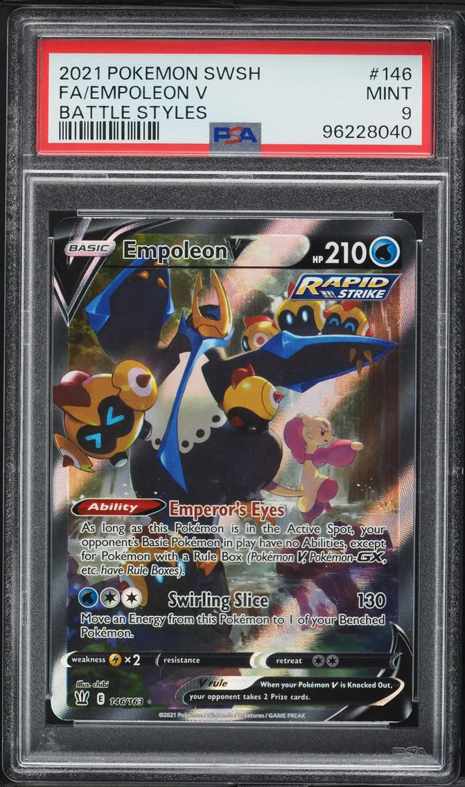 2021 #146 Full Art/Empoleon V PSA 9 Sword & Shield Battle Styles Pokemon