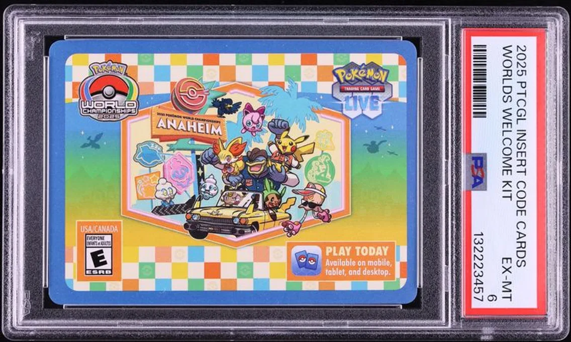 2025 Insert Code Cards Worlds Welcome Kit PSA 6 Pokemon Tcg Live