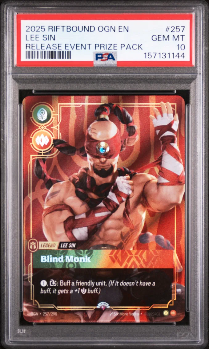 2025 #257 Lee Sin - Blind Monk PSA 10 Riftbound: League of Legends Ogn-Origins