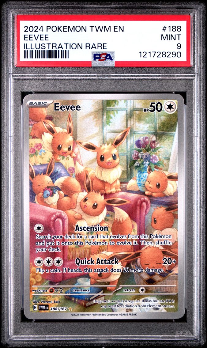 2024 #188 Eevee PSA 9 Twm EN-Twilight Masquerade Pokemon