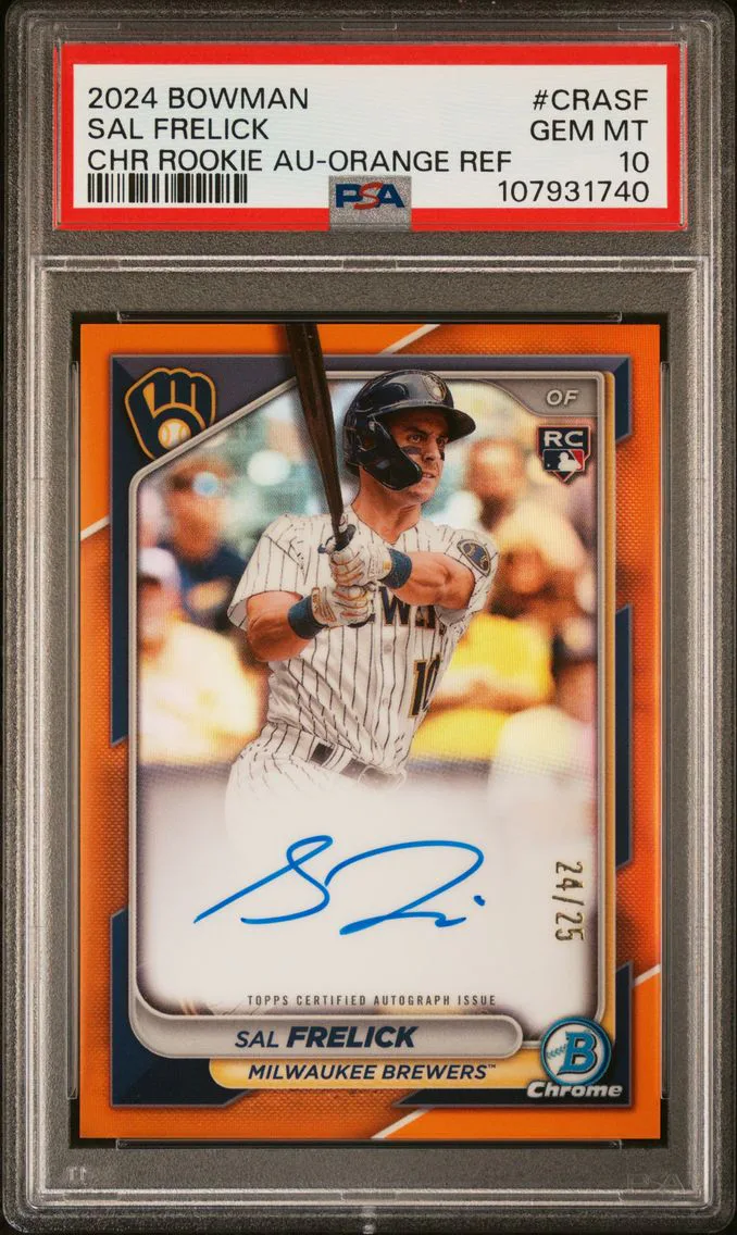 2024 #CRASF Sal Frelick PSA 10 Bowman Chrome Rookie Autographs