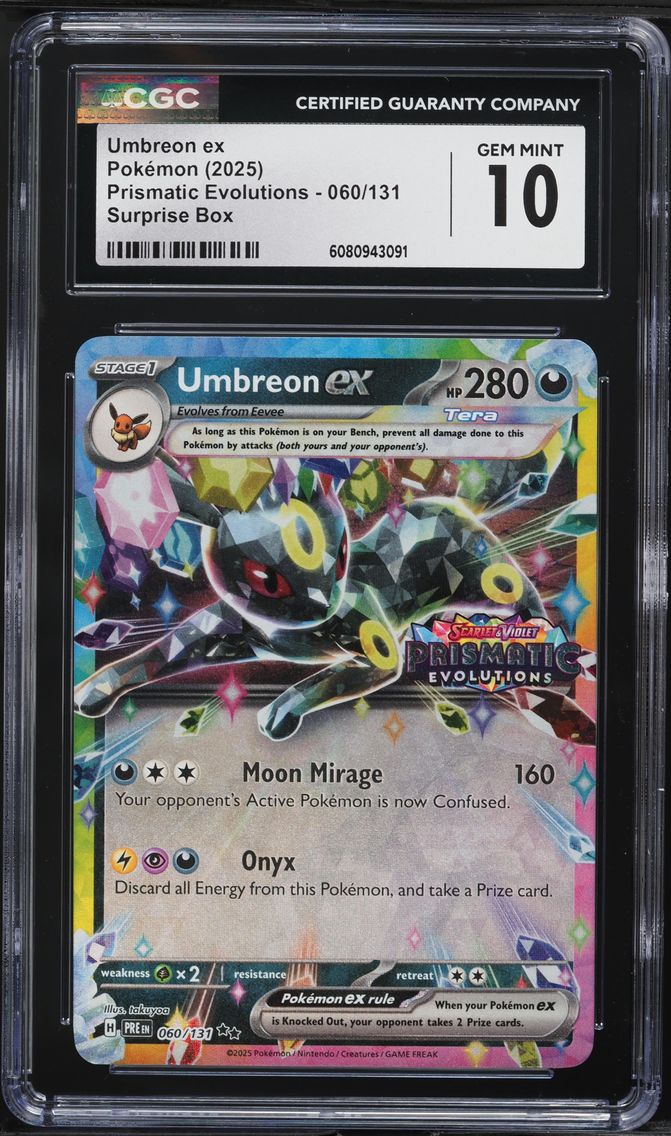 2025 #060 Umbreon EX CGC 10 Pre EN-Prismatic Evolutions Pokemon
