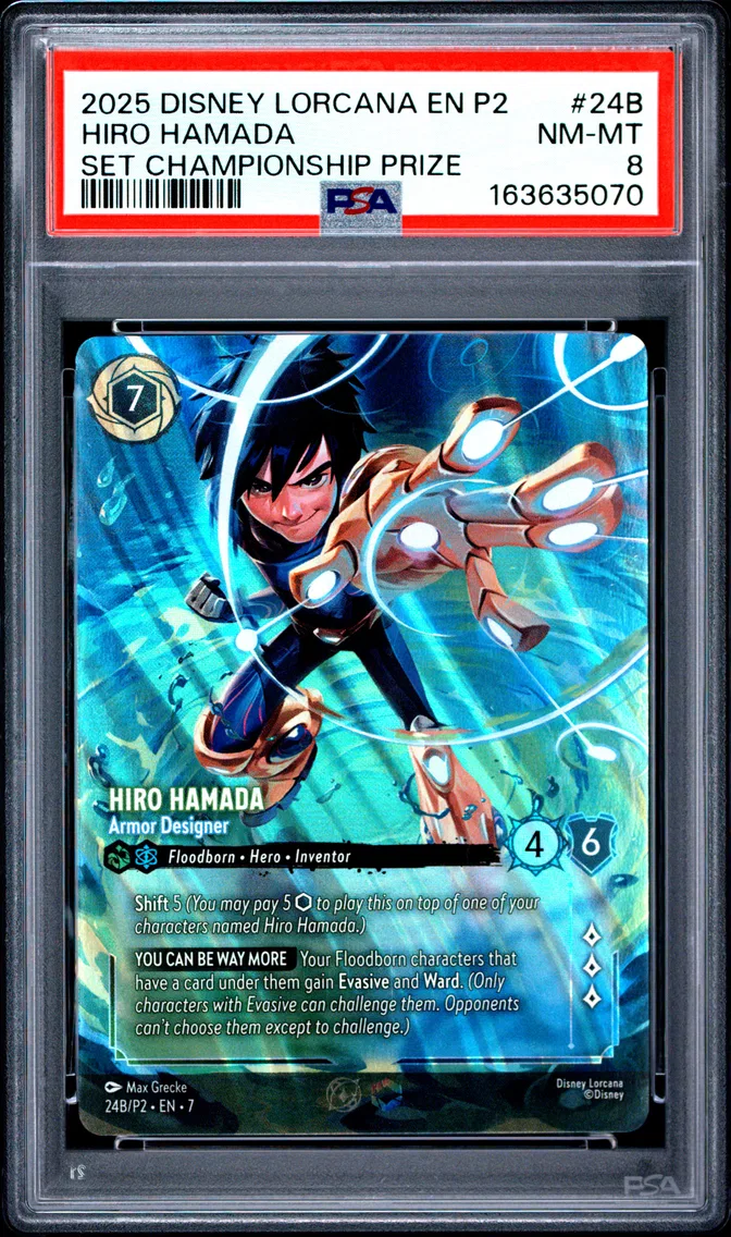 2025 #24B Hiro Hamada - Armor Designer PSA 8 Disney Lorcana EN P2-Promo