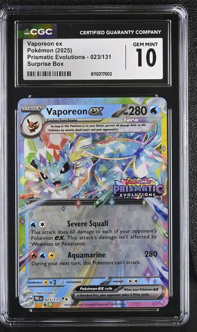 2025 #023 Vaporeon ex CGC 10 Prismatic Evolutions - PRE EN - English