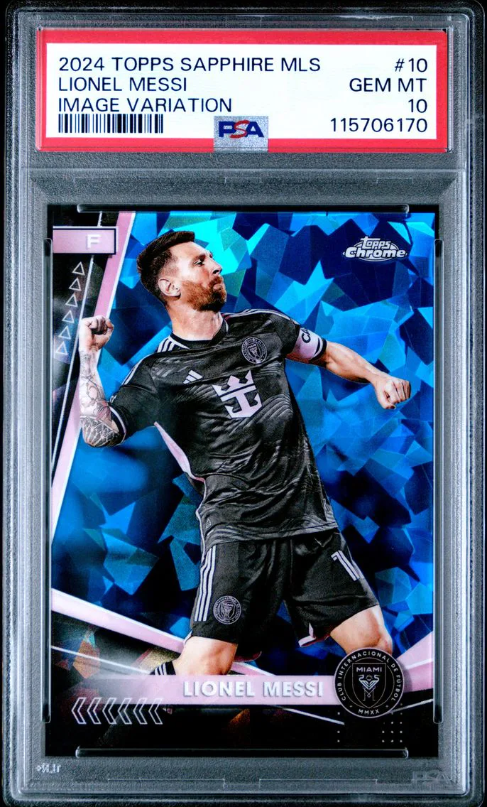 2024 #10 Lionel Messi PSA 10 Topps Chrome Sapphire MLS