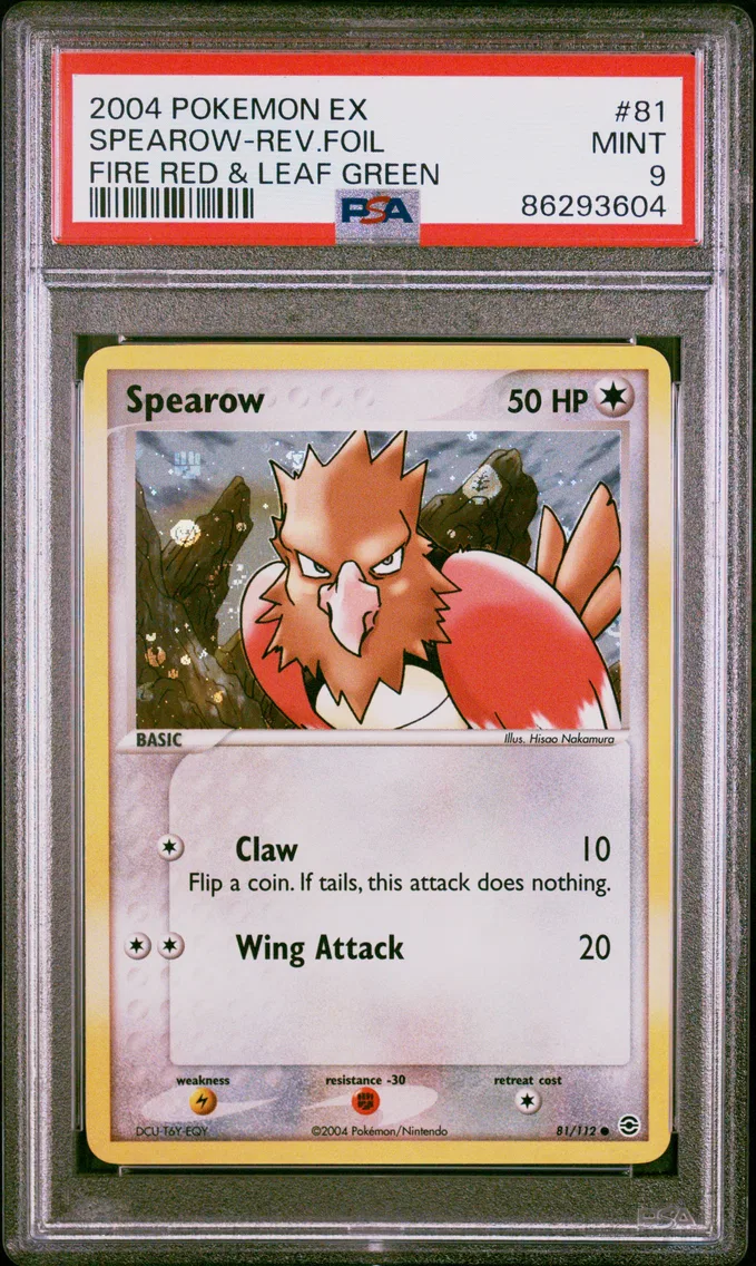 2004 #81 SPEAROW-REV.FOIL PSA 9 EX Fire Red & Leaf Green