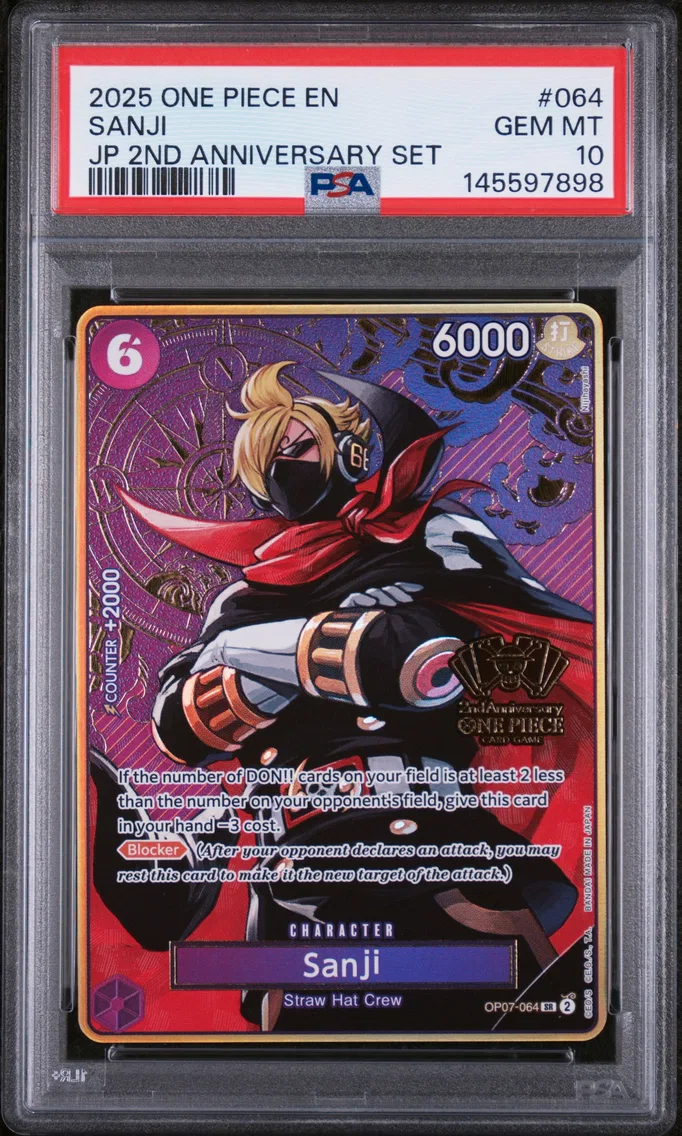 2025 #064 Sanji PSA 10 One Piece Japanese 2nd Anniversary Set