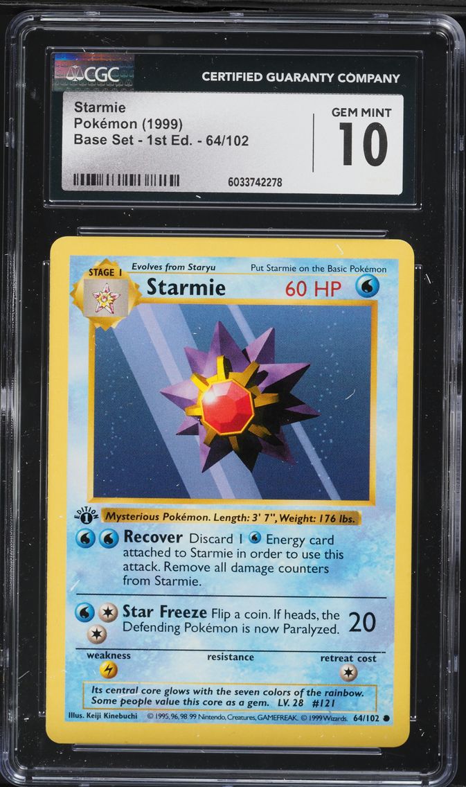 1999 #64 Starmie 1st Edition CGC