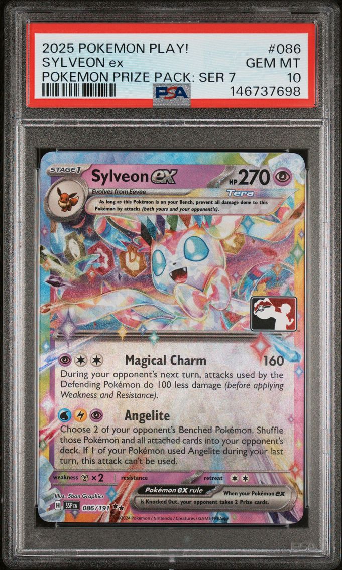 2025 #086 Sylveon EX PSA 10 Play! Pokemon Prize Pack: Series 7