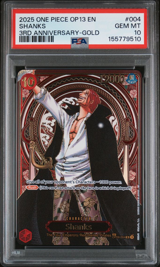 2025 #004 Shanks PSA 10 One Piece OP13-Carrying on His Will