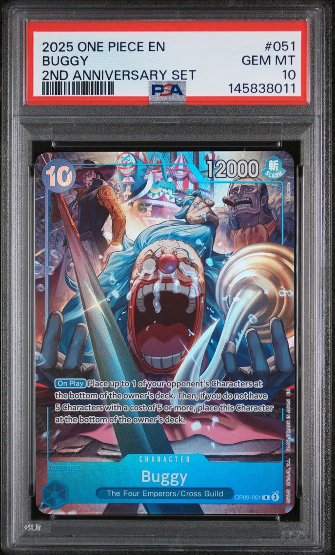 2025 #051 Buggy PSA 10 One Piece English Version 2nd Anniversary Set