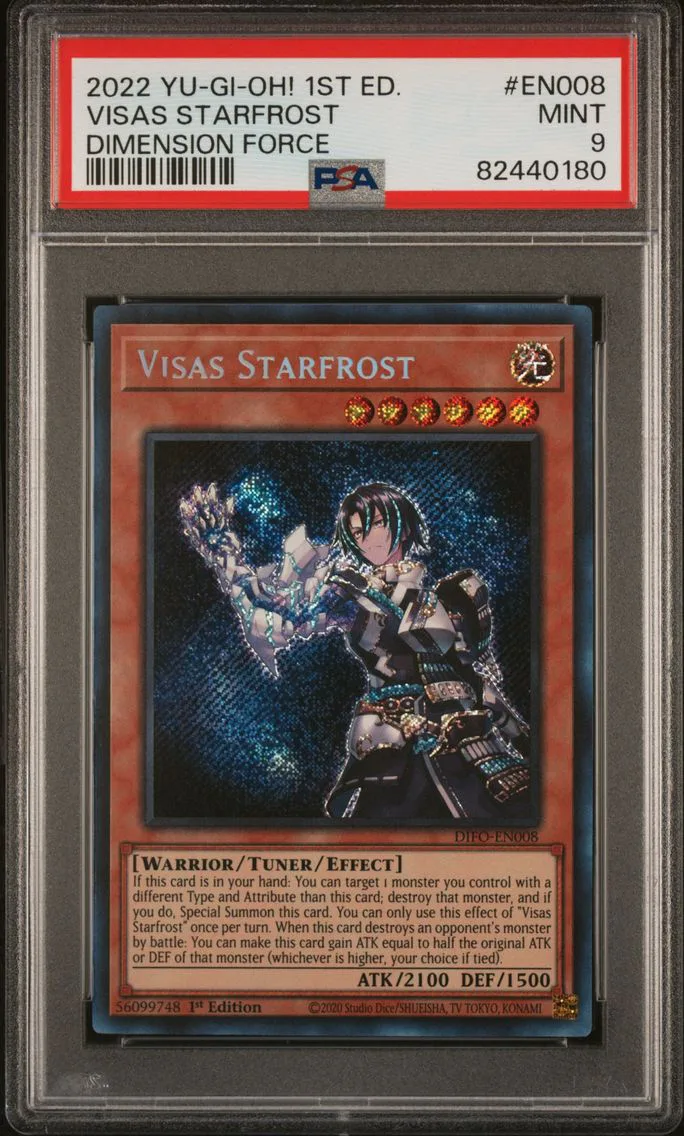 2022 #EN008 Visas Starfrost 1st Edition PSA 9 YU-GI-Oh! Difo-Dimension Force