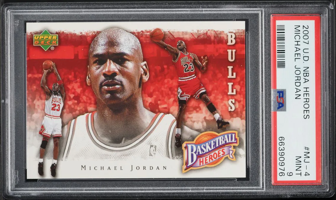2007 #MJ-4 Michael Jordan PSA 9 Upper Deck NBA Heroes Michael Jordan