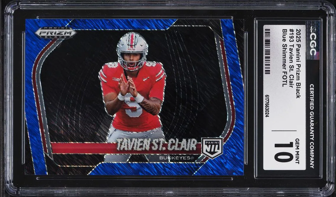 2025 Panini Prizm Black Blue Shimmer FOTL Tavien St. Clair /35 #193 CGC 10 GEM MINT