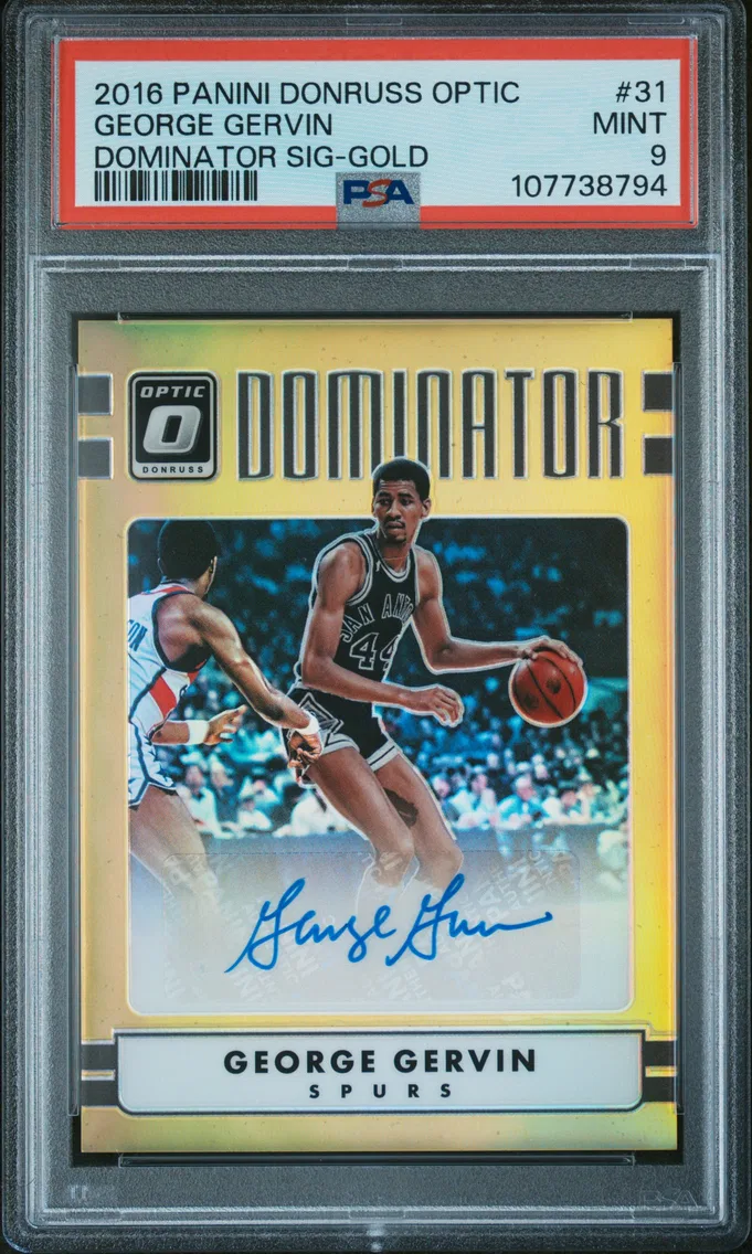 2016 #31 George Gervin PSA 9 Panini Donruss Optic Dominator Signatures