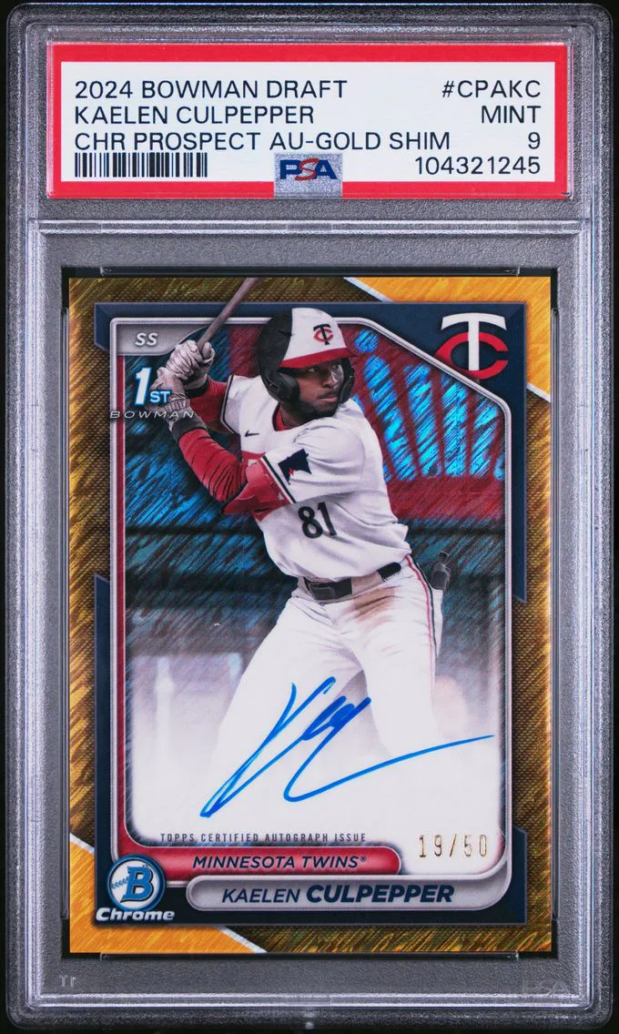 2024 #CPAKC Kaelen Culpepper PSA 9 Bowman Draft Chrome Prospect Autographs