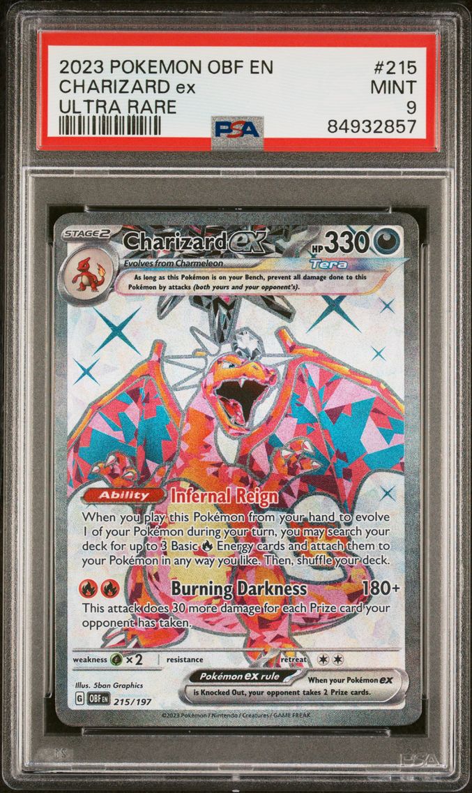 2023 #215 Charizard EX PSA 9 Obf EN-Obsidian Flames