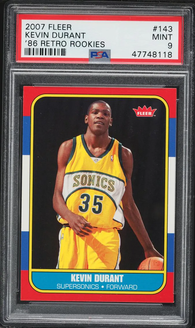 2007 #143 Kevin Durant PSA 9 Fleer '86 Retro Rookies Basketball