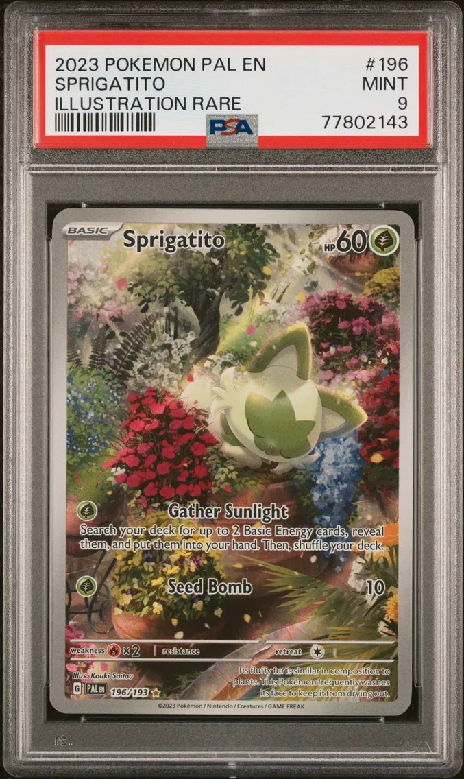 2023 Pokemon Pal EN-Paldea Evolved Sprigatito Pal EN-Paldea Evolved #196 PSA 9