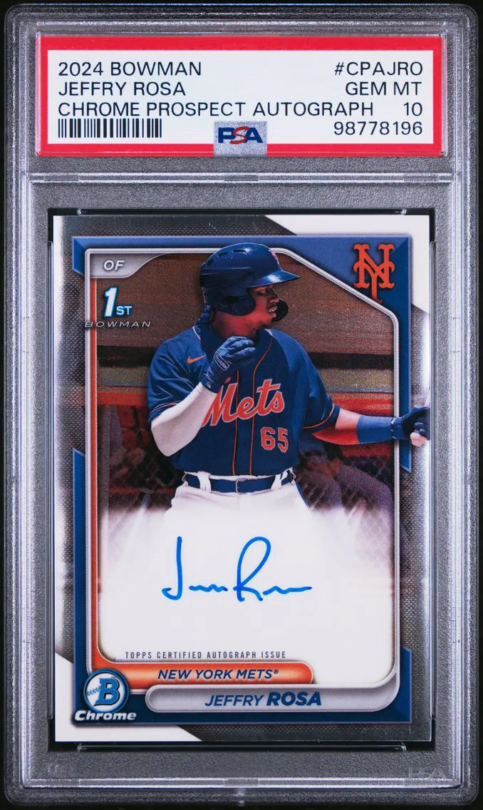 2024 #CPAJRO Jeffry Rosa PSA 10 Bowman Chrome Prospect Autographs