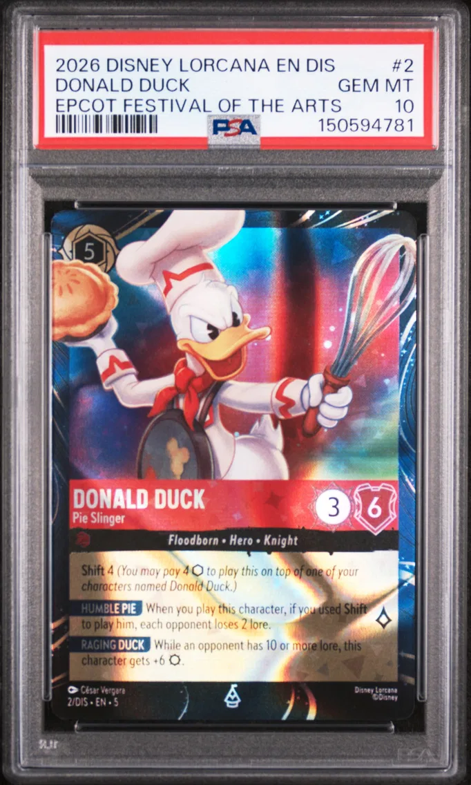 2026 #2 Donald Duck - Pie Slinger PSA 10 Disney Lorcana EN Dis-Magical Places Promo