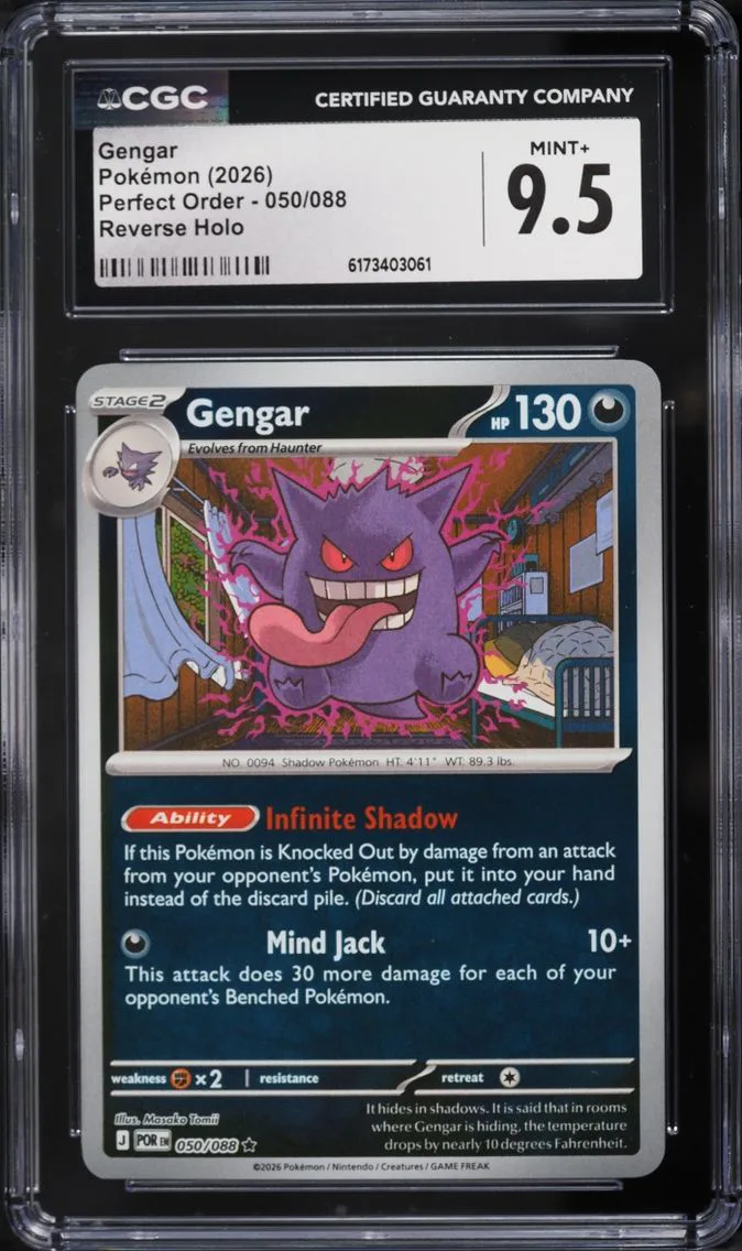 2026 Pokemon Mega Evolution Perfect Order Reverse Holo Gengar #50 CGC 9.5 MINT+