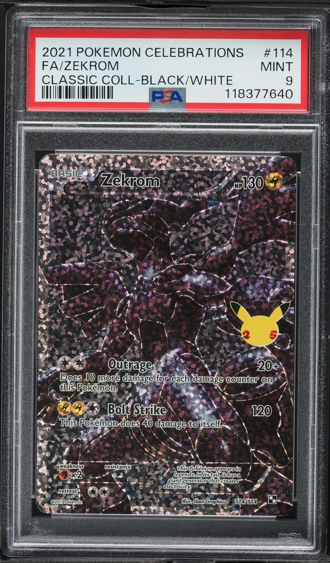 2021 #114 Full Art/Zekrom PSA 9 Celebrations Classic Collection Pokemon