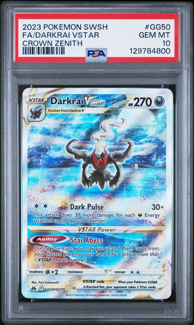 2023 #GG50 Full Art/Darkrai Vstar PSA 10 Sword and Shield Crown Zenith