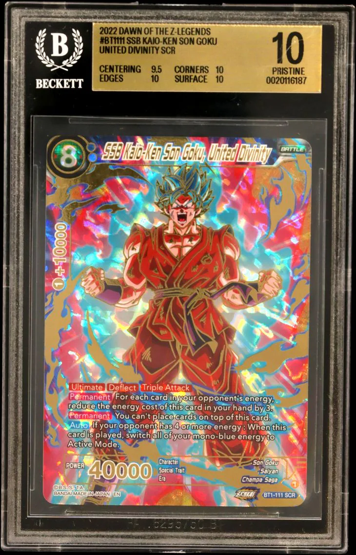 2022 #BT1111 SSB Kaio-Ken Son Goku, United Divinity SCR BGS 10 Dragon Ball Super Dawn of the Z-Legends