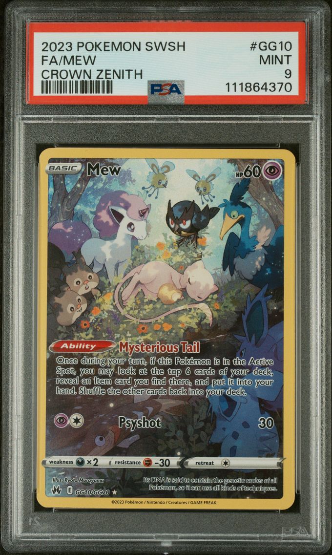 2023 #GG10 Full Art/Mew PSA 9 Sword and Shield Crown Zenith Pokemon